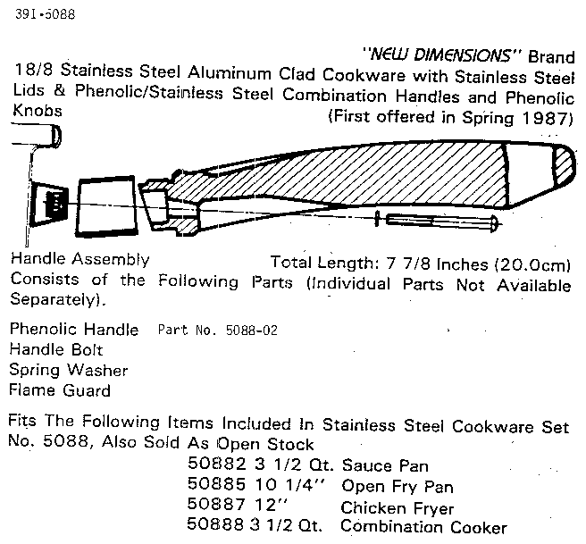 Handle assembly part no. 5088-02