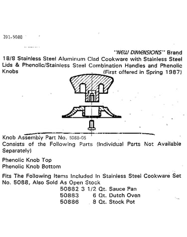 Knob assembly part no. 5088-05