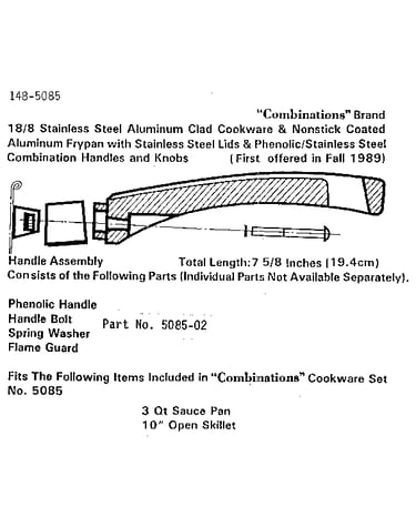 Handle assembly-7 5/8 inches
