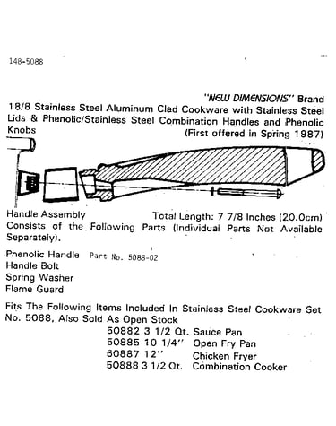 Handle assembly-7 7/8 inches