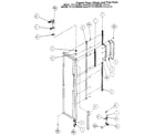 Amana 36531-P1121901W freezer door, hinge, and trim diagram