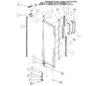 Amana 36538-P1121903W refrigerator door, hinge and trim diagram