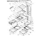 Amana 36531-P1121902W refrigerator shelving and drawers diagram