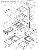 Refrigerator shelving and drawers