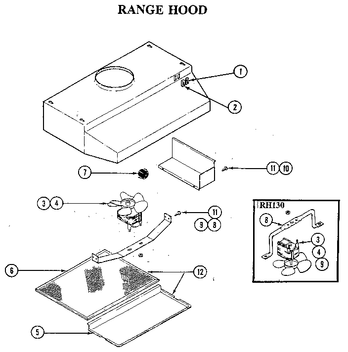Range hood/vented