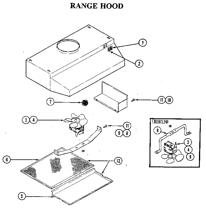 Range hood/vented