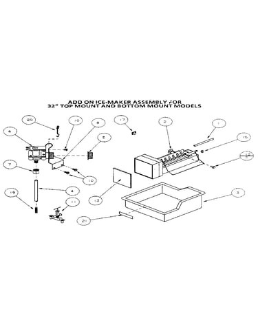 Add on ice-maker assembly