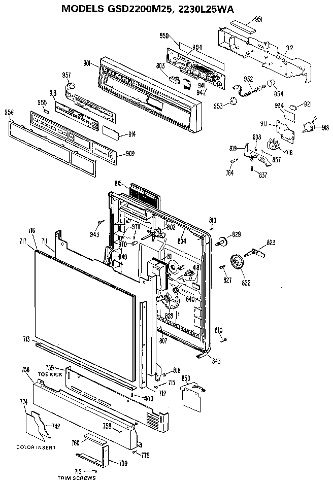 MODELS GSD2200M25, 2230L25WA