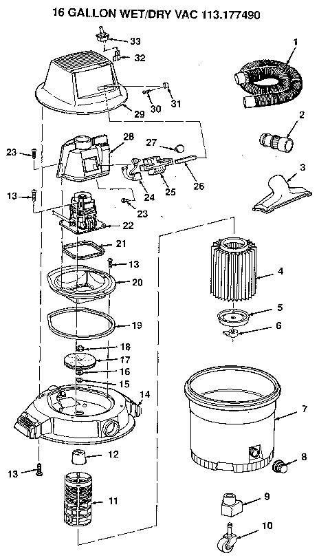 16 gallon wet/dry vac 113.177490