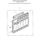 Kenmore 2538785102 cabinet and front panel diagram
