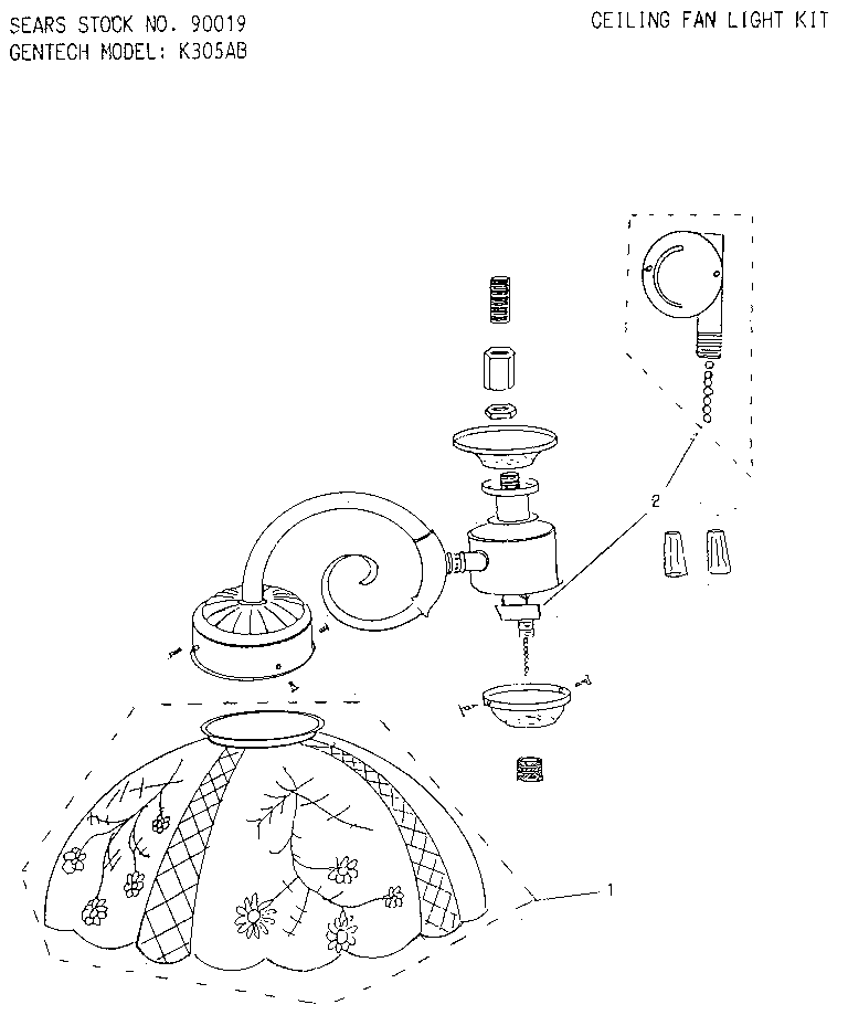 Ceiling fan light kit