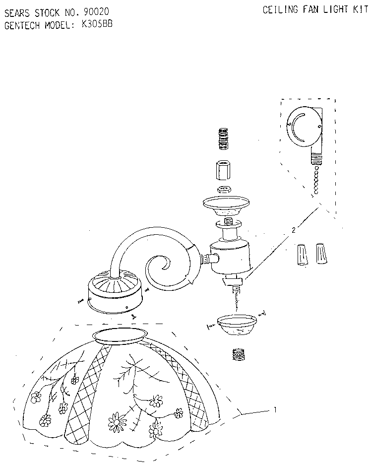 Ceiling fan light kit