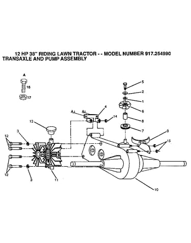 Transaxle and pump assembly