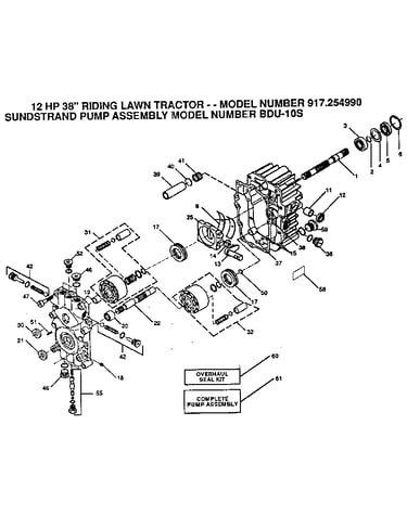 Sundstrand pump assy model no. bdu-10s