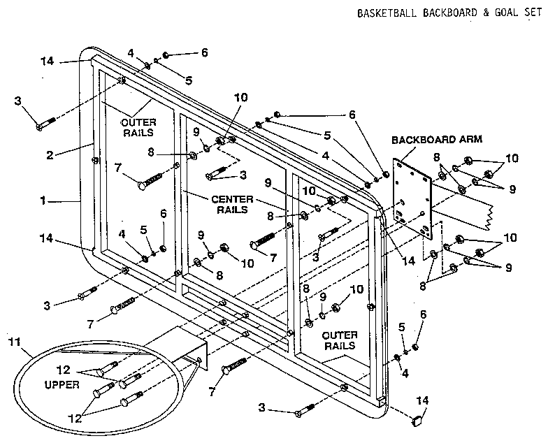 Basketball backboard & goal set