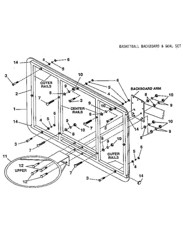 Basketball backboard & goal set