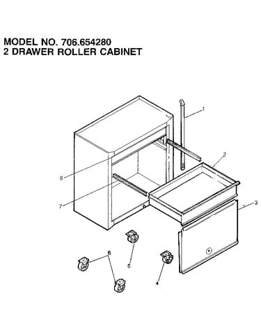 2 drawer roller cabinet