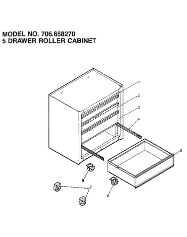 5 drawer roller cabinet