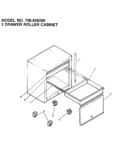 3 drawer roller cabinet