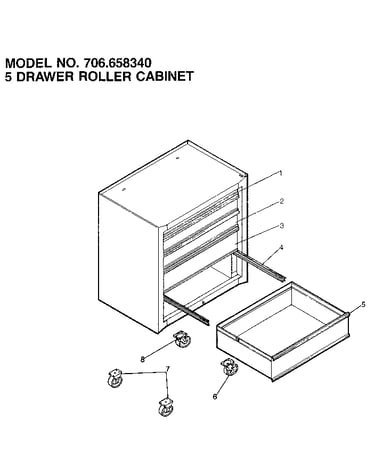 5 drawer roller cabinet