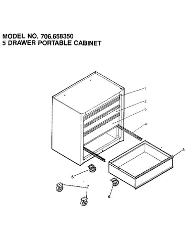 5 drawer portable cabinet