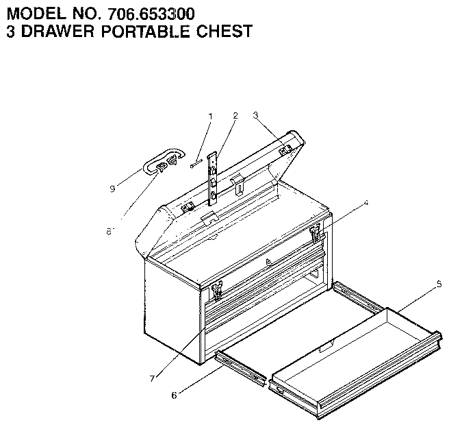 3 drawer portable chest