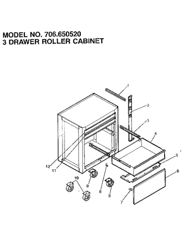 3 drawer roller cabinet