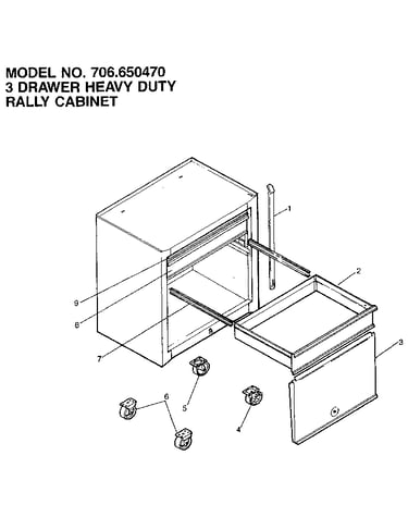 3 drawer heavy duty rally cabinet