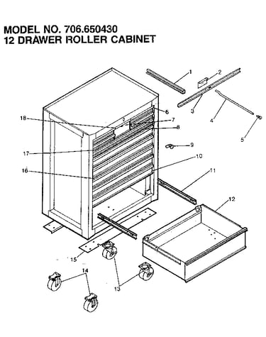 12 drawer roller cabinet