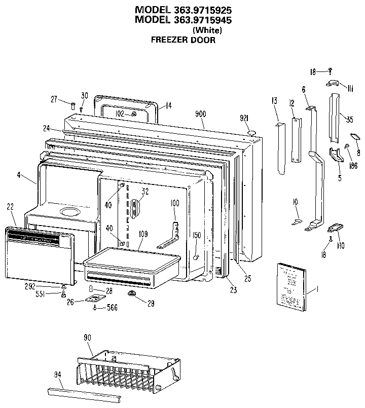 Freezer door