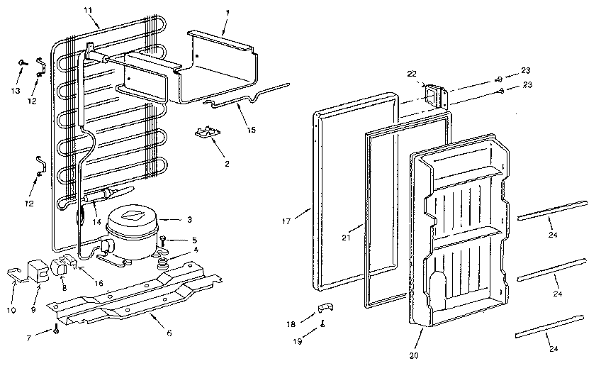 Unit parts and door