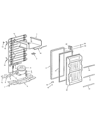 Unit parts and door