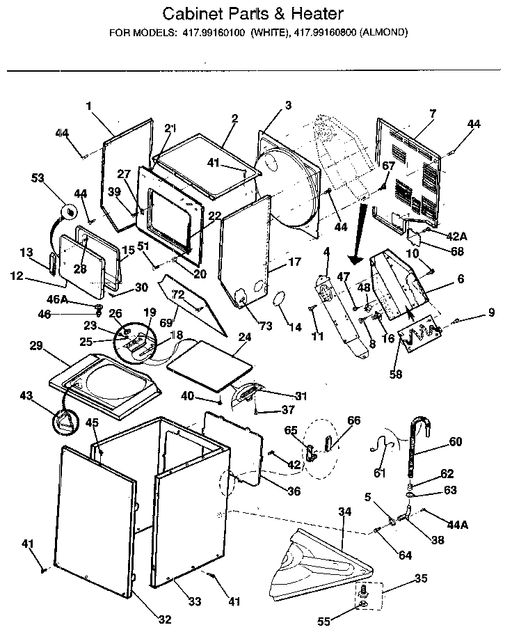 CABINET PARTS & HEATER