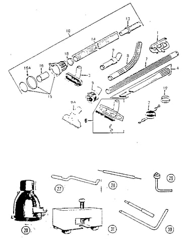 Attachments, hose, hose ends, tools