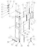 Freezer door, hinge, and trim
