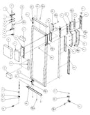 Refrigerator door, hinge, and trim