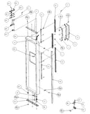 Freezer door, hinge, and trim