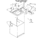 Kenmore 11092184100 top and cabinet parts diagram