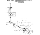 Kenmore 11081950110 brake, clutch, gearcase, motor and pump diagram