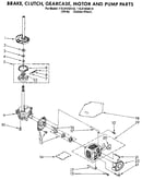 Brake, clutch, gearcase, motor and pump