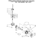 Kenmore 11092180300 brake, clutch, gearcase, motor and pump diagram
