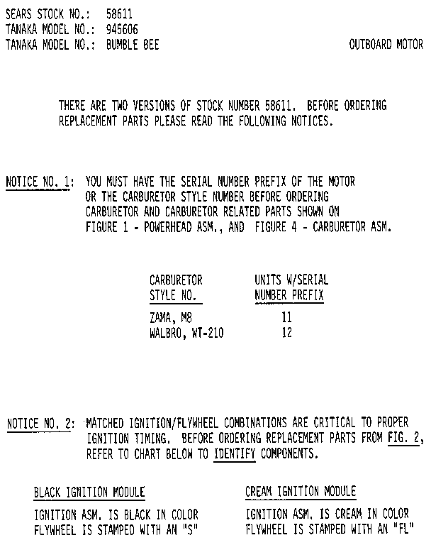 Model notes