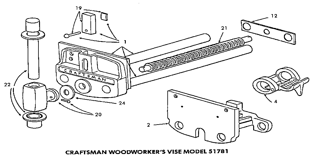 CRAFTSMAN WOODWORKER'S VISE MODEL 51781