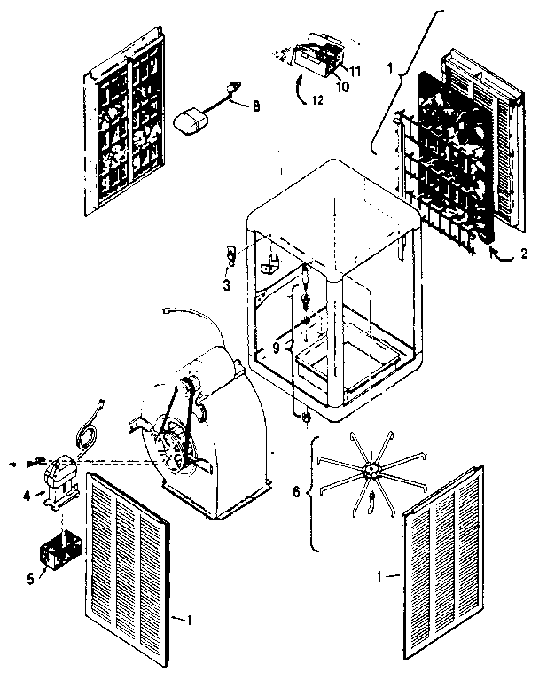 Down discharge evaporative cooler