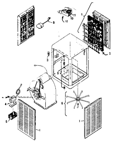 Down discharge evaporative cooler