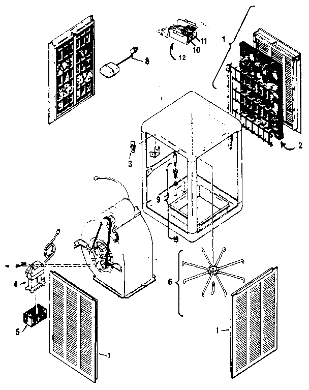Down discharge evaporative cooler