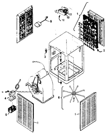 Down discharge evaporative cooler