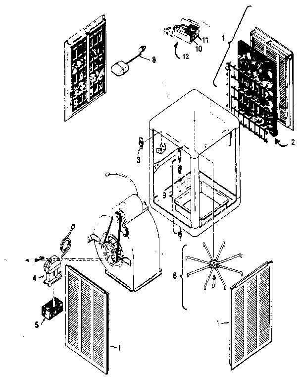 Down discharge evaporative cooler