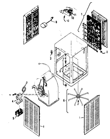 Down discharge evaporative cooler