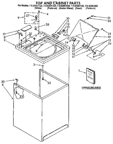 Top and cabinet